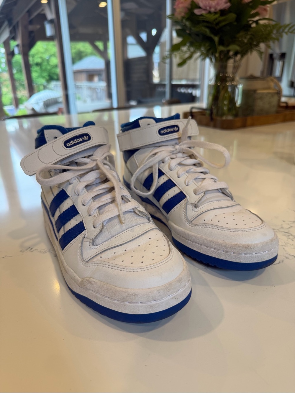 adidas Blue Athletic High-Top Sneakers